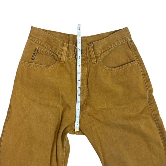 Vintage Y2K High Waist Straight Leg Armani Mustard Yellow Jeans Size 34 - Picture 13 of 14